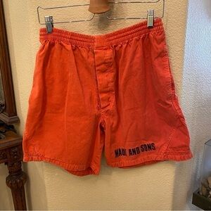 Vintage MAUI AND SONS Men Orange Shorts Size Large